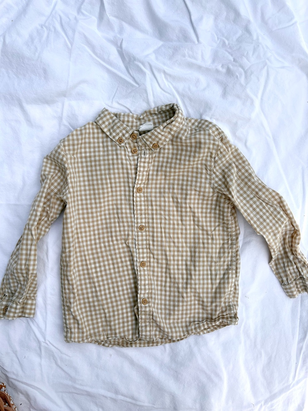 Zara Boys Toddler Gingham Checkered button up shirt